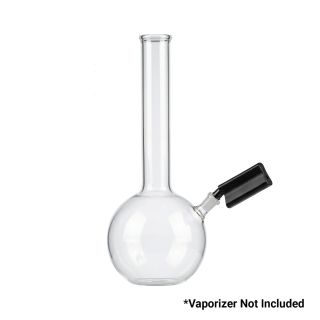 Utillian 850 Water Pipe Adapter shown attached to a clear glass bubbler, demonstrating water filtration setup (vaporizer not included)