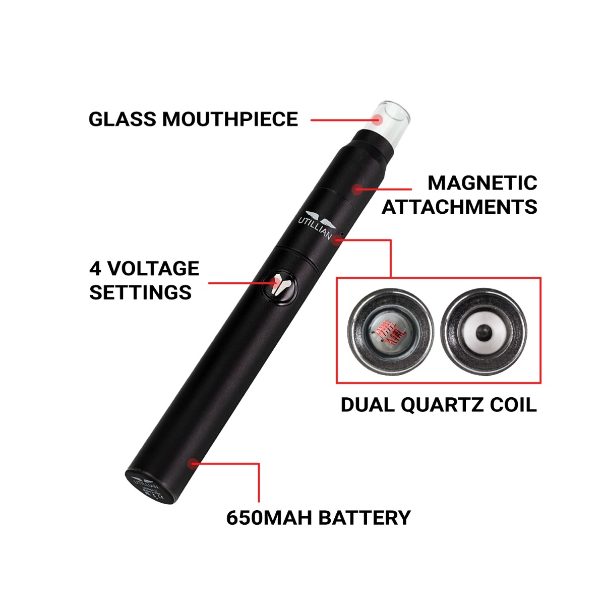 two in one vape pen wax Ooze Duplex 2 Battery | 900 MAh 3 Way Vaporizer
